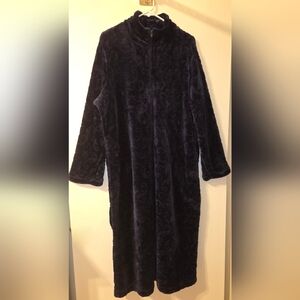 Croft/Barrow Plush Royal Midnight Blue Zip Robe Size 1X